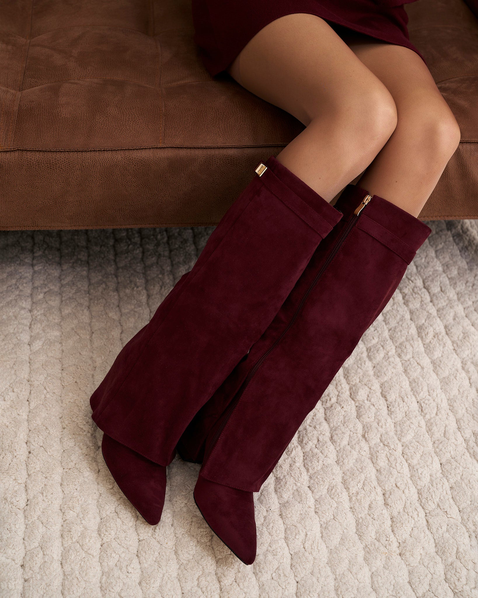 Lavista High Suede Boots - Bordeaux