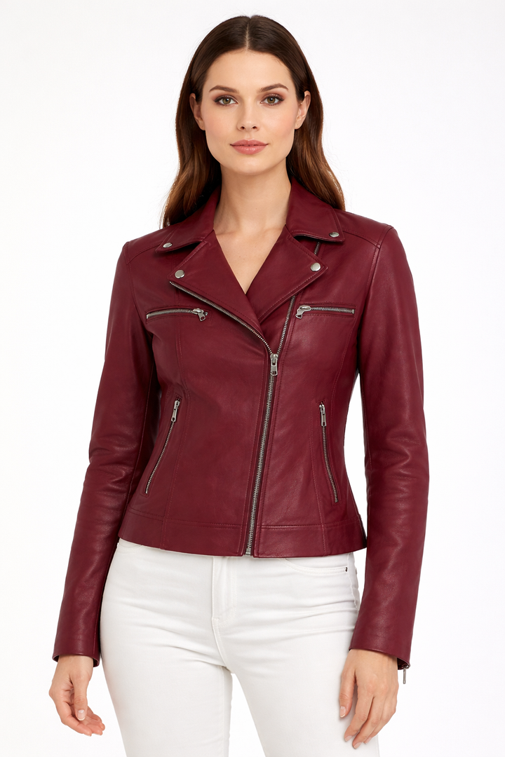 Sophie Faux Leather Biker Jacket