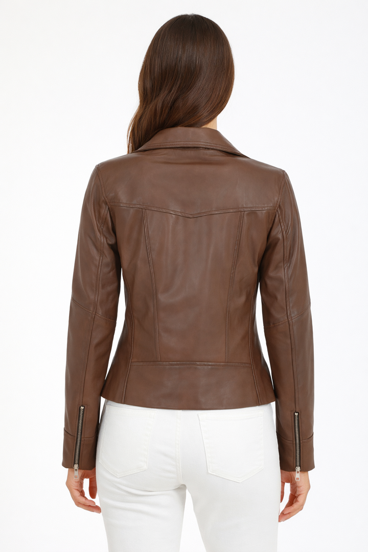 Jayda Faux Leather Biker Jacket