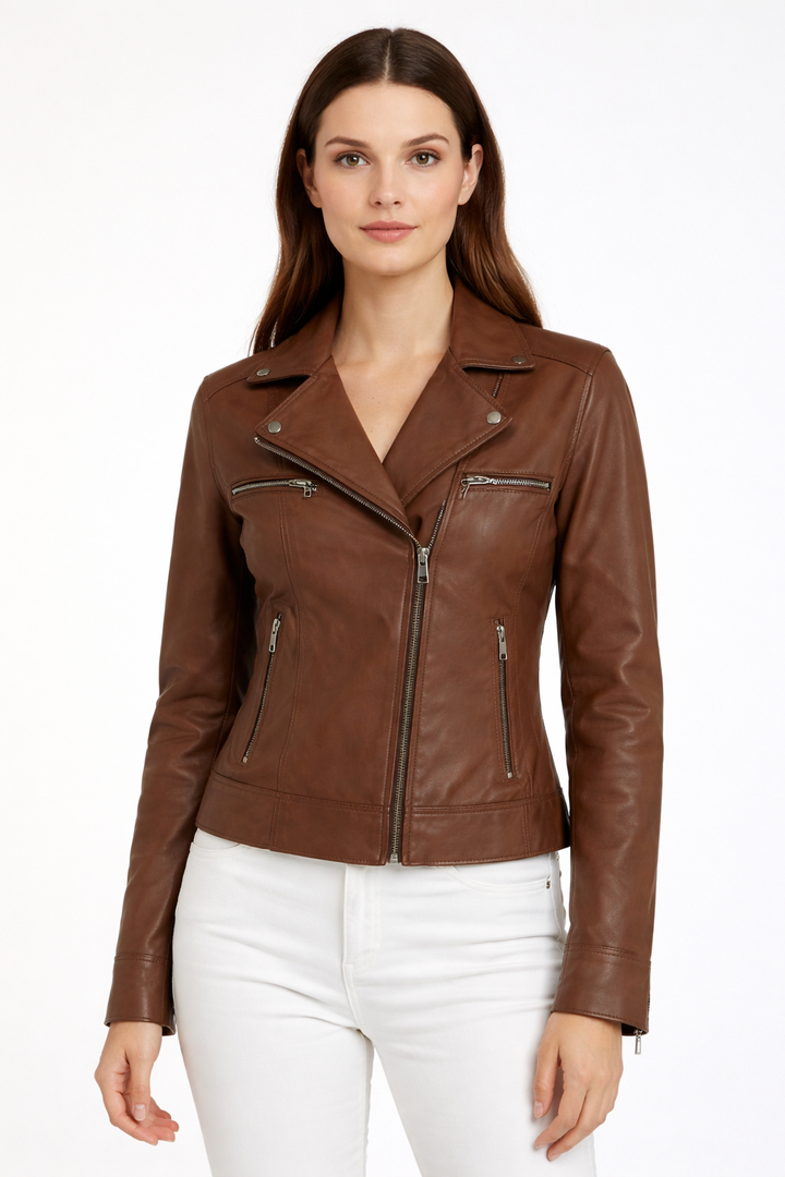 Jayda Faux Leather Biker Jacket