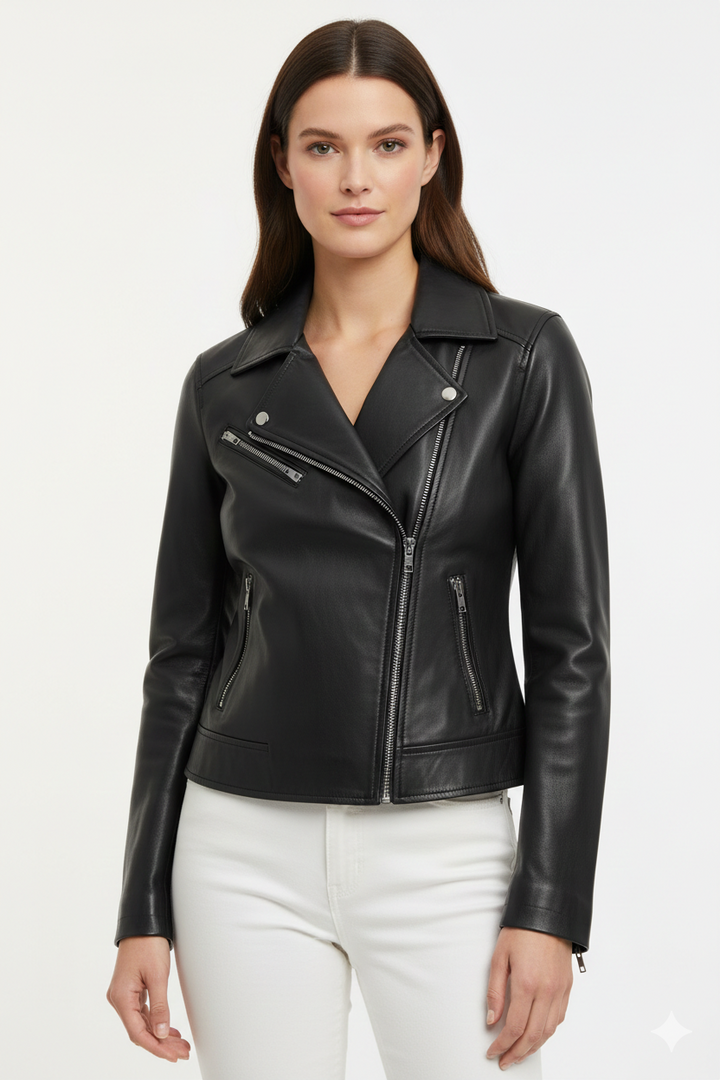 Chrissy Faux Leather Biker Jacket