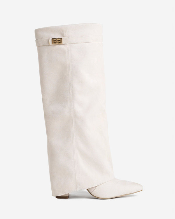 Lavista High Suede Boots - Cream